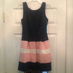 B.Darlin Navy, Pink, and White Dress